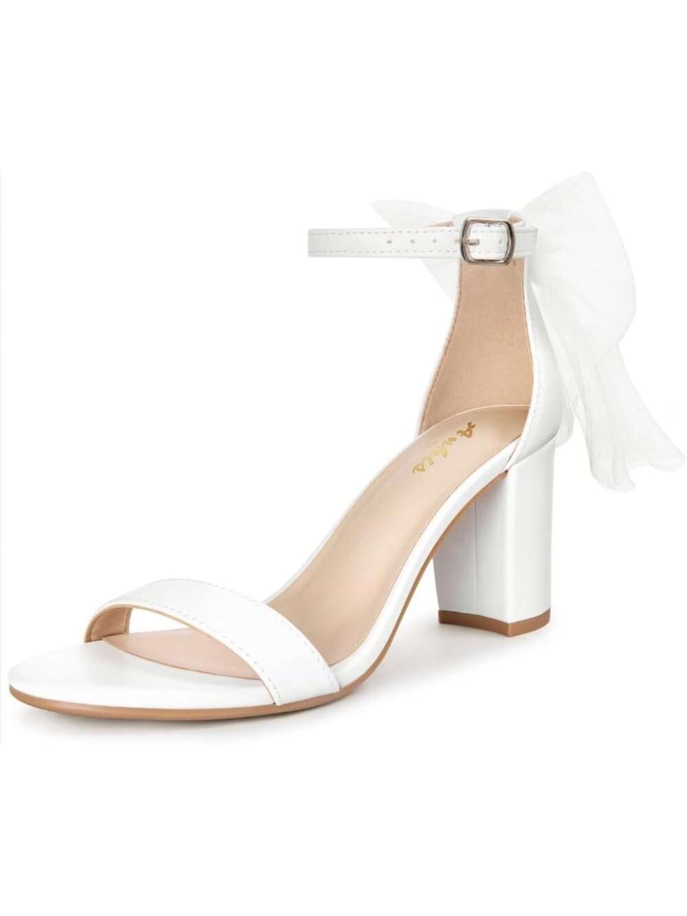 Elegant White Bridal Heels with Bow | Women's Wedding Dress Shoes for Brides